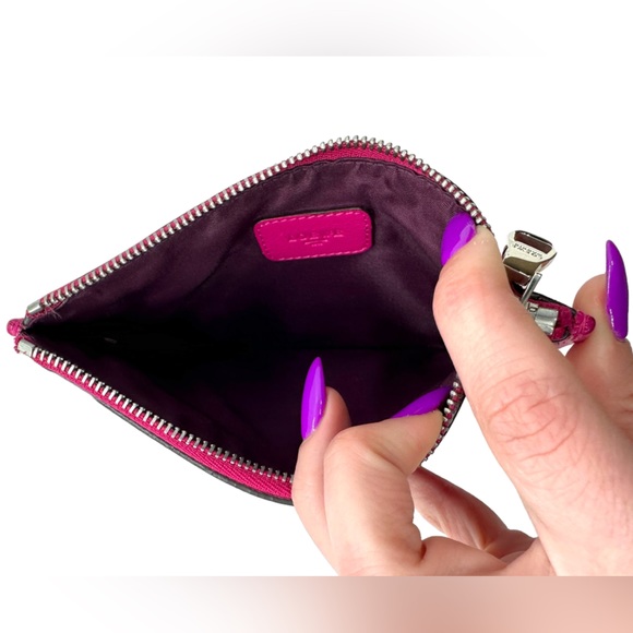 LOEWE LIKE NEW RASPBERRY PINK LEATHER POUCH 6.6 L  x 5 H - Picture 3 of 14